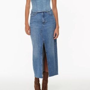 NWT Aritzia color Smls Like Bleu Spiri The '90s Vintage Maxi Jean Skirt
